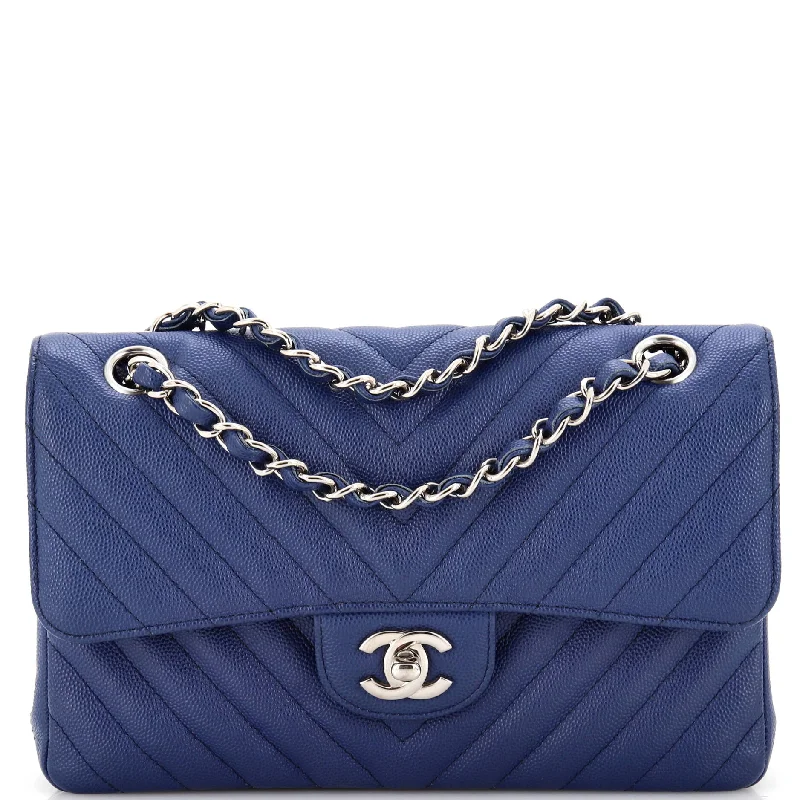 Classic Double Flap Bag Chevron Caviar Medium