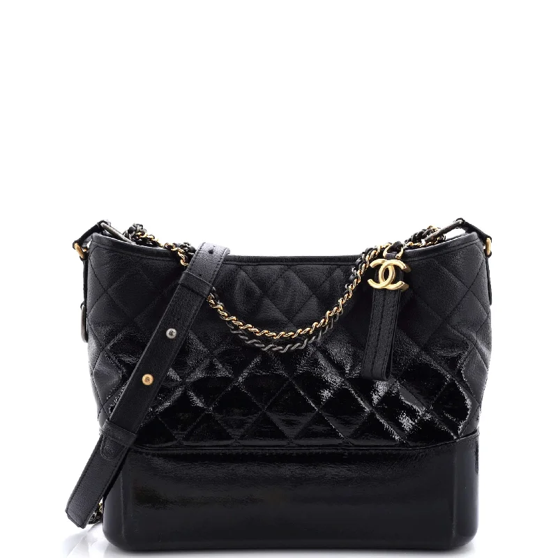 Gabrielle Hobo Quilted Goatskin and Patent Medium