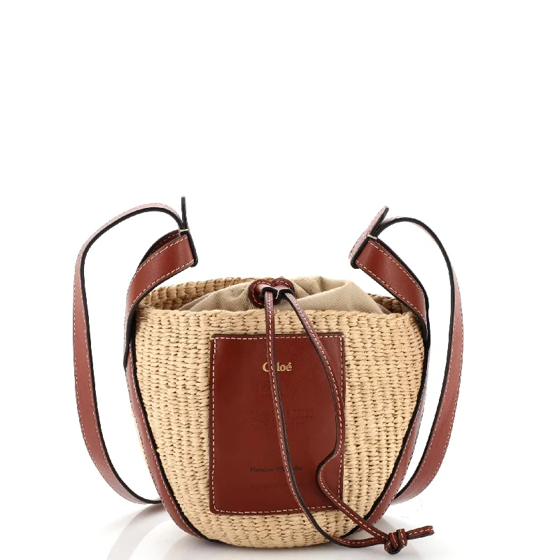 x Mifuko Basket Bag Raffia with Leather Small