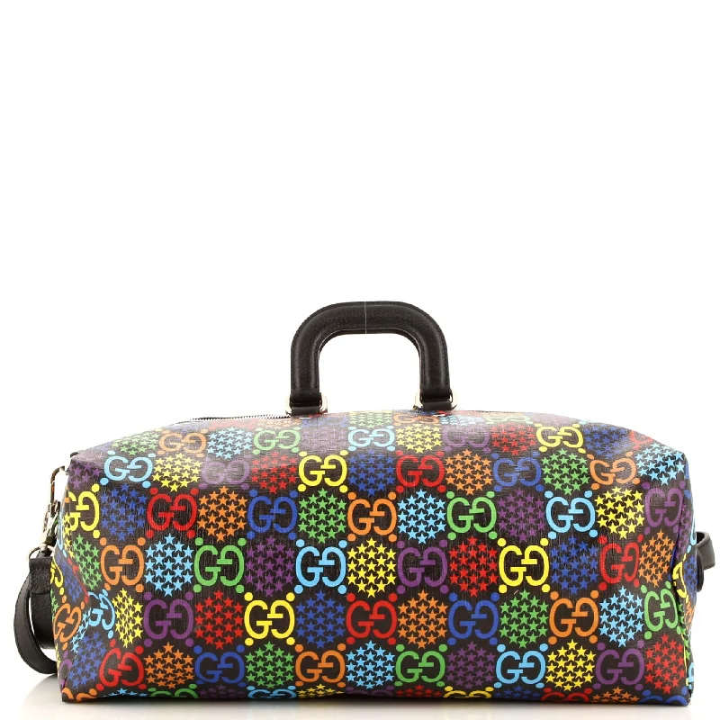 Convertible Duffle Backpack Psychedelic Print GG Coated Canvas Medium