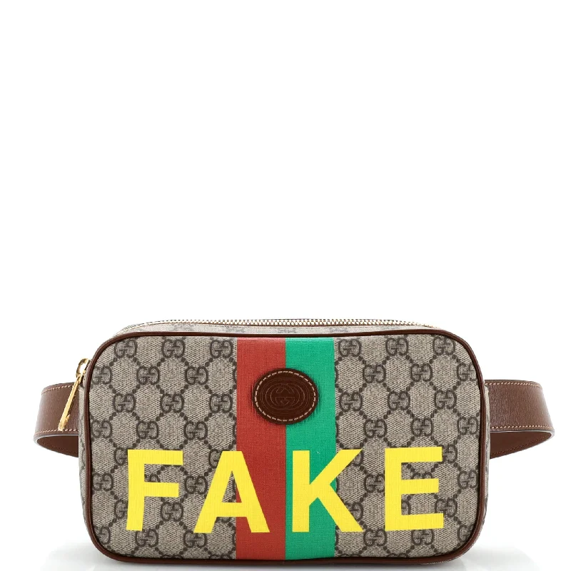 Fake/Not Zip Belt Bag Printed GG Coated Canvas