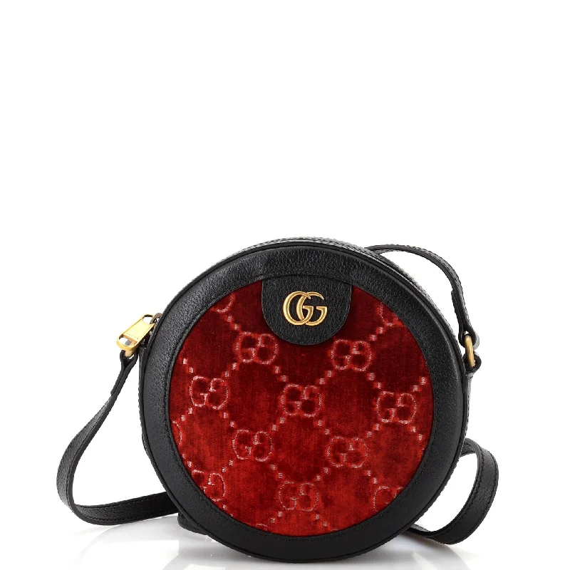 Ophidia Round Shoulder Bag GG Velvet Mini