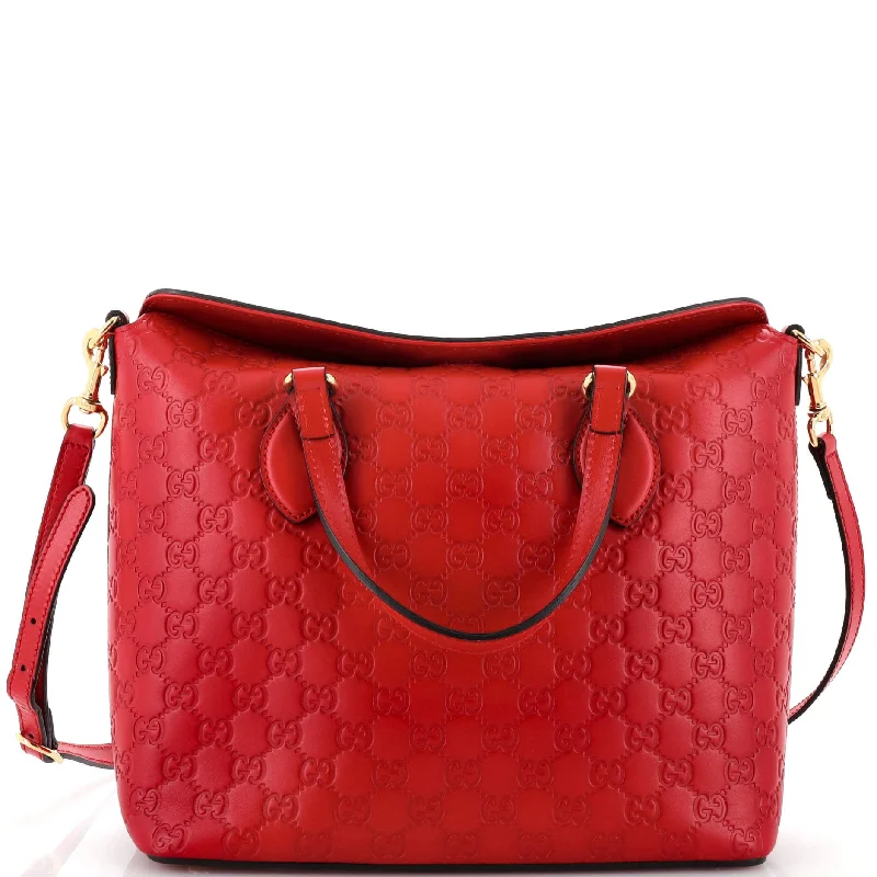 Signature Fold Over Tote Guccissima Leather Medium