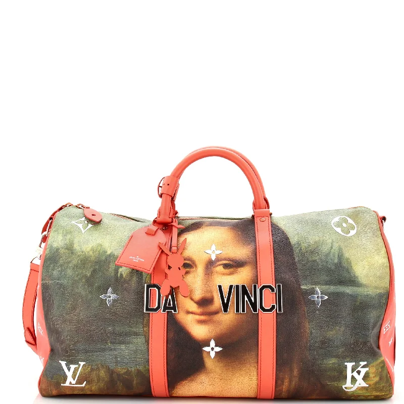 Keepall Bandouliere Bag Limited Edition Jeff Koons Da Vinci Print Canvas 50