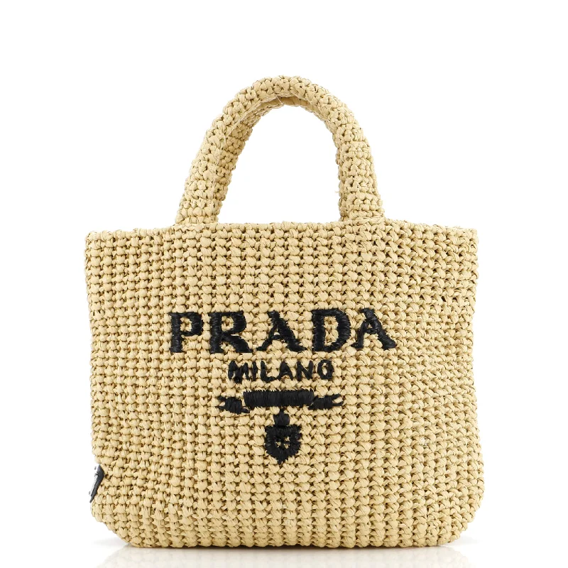 Logo Tote Raffia Small