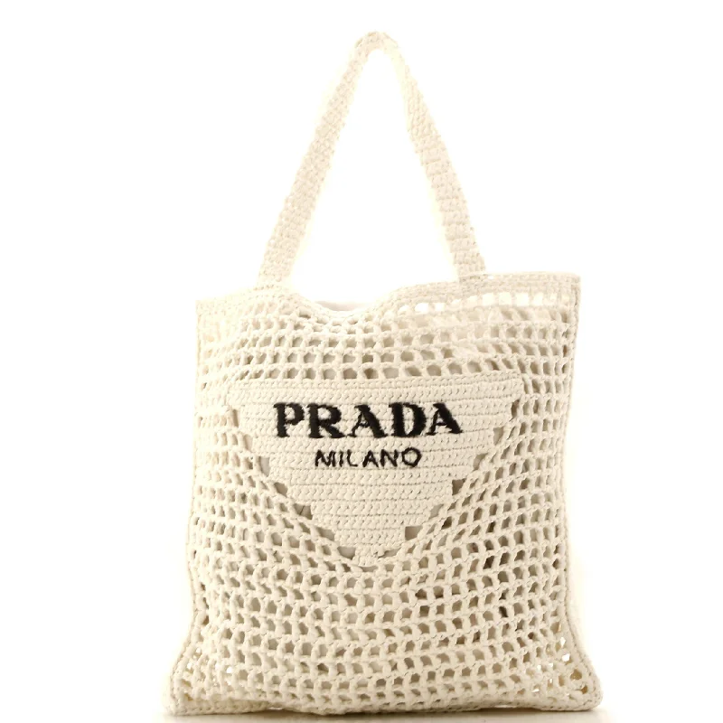 Triangle Logo Open Tote Raffia